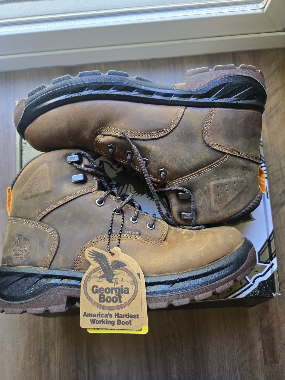 Georgia Boot Men's AMP LT Edge Waterproof Work Boots - Picture 3 of 7